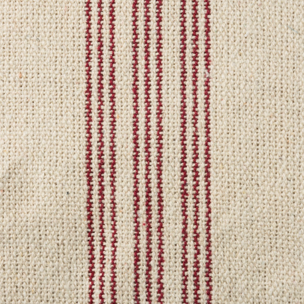 Fabric - Cream, 9 Red Stripes - 54" x 1 Yard - Cotton