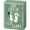 Flip Flops Box Sign - Wood