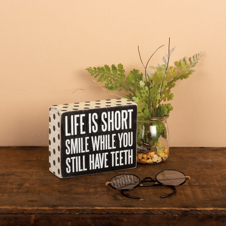 Life Is Short Box Sign - Wood, Paper