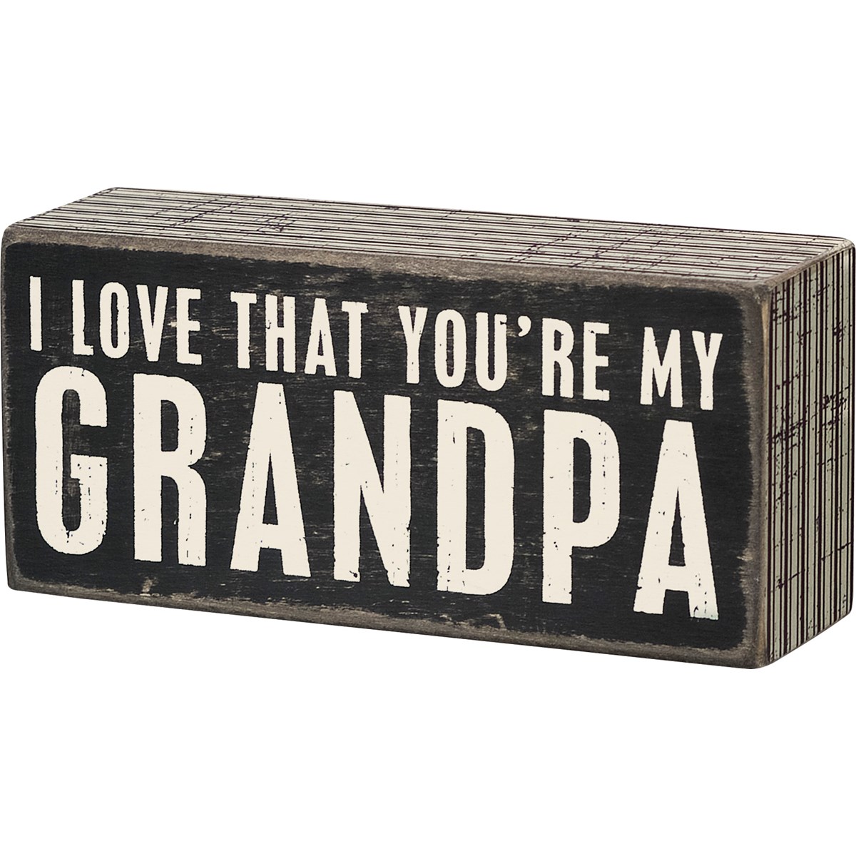 Box Sign - My Grandpa - 5.50" x 2.50" x 1.75" - Wood, Paper
