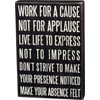 Work For A Cause Box Sign - Wood