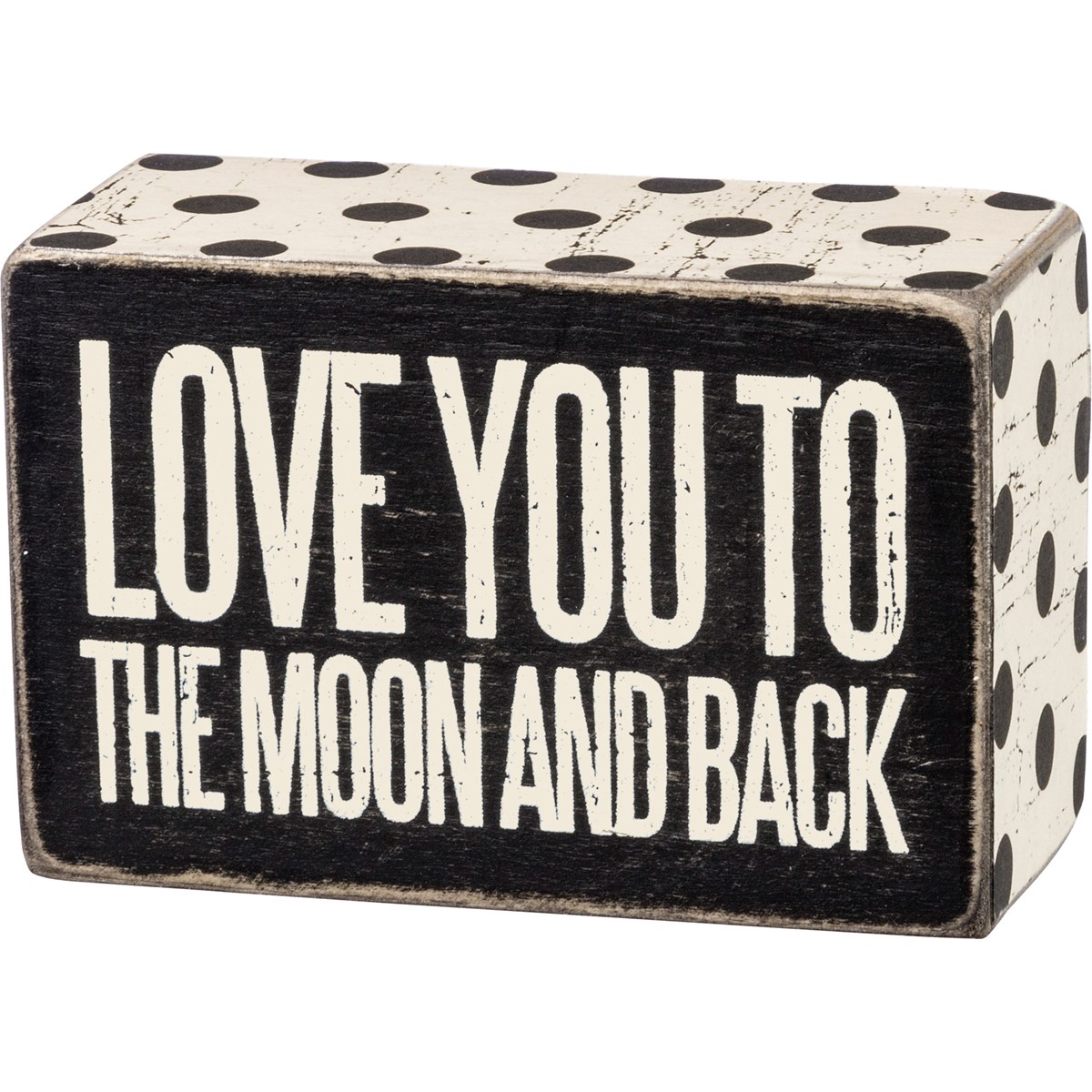 Box Sign - To The Moon - 4" x 2.50" x 1.75" - Wood, Paper