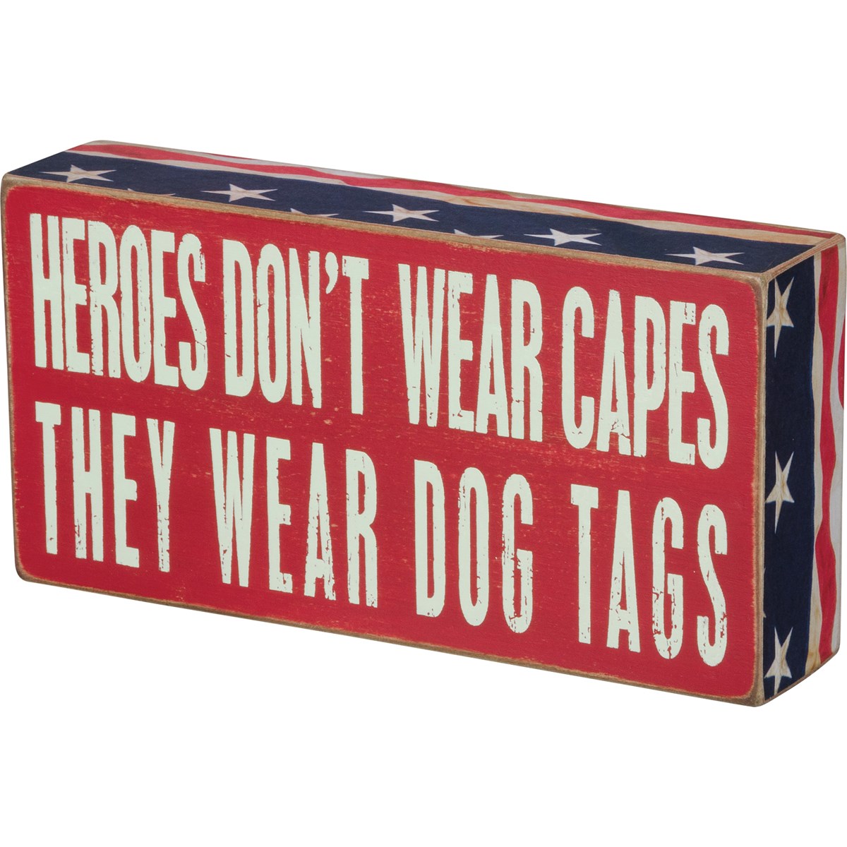 Heroes Dog Tags Box Sign - Wood, Paper
