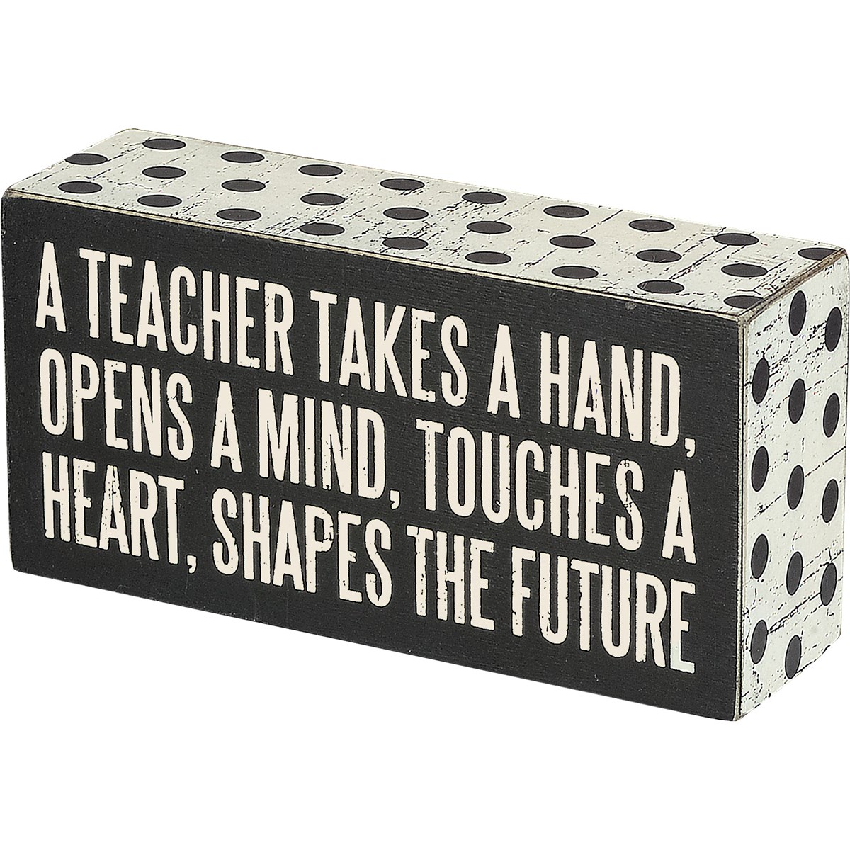 Box Sign - A Teacher - 6" x 3" x 1.75" - Wood, Paper
