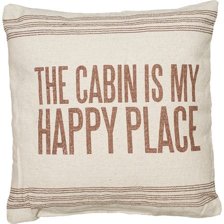 Happy Place Pillow - Cotton, Zipper