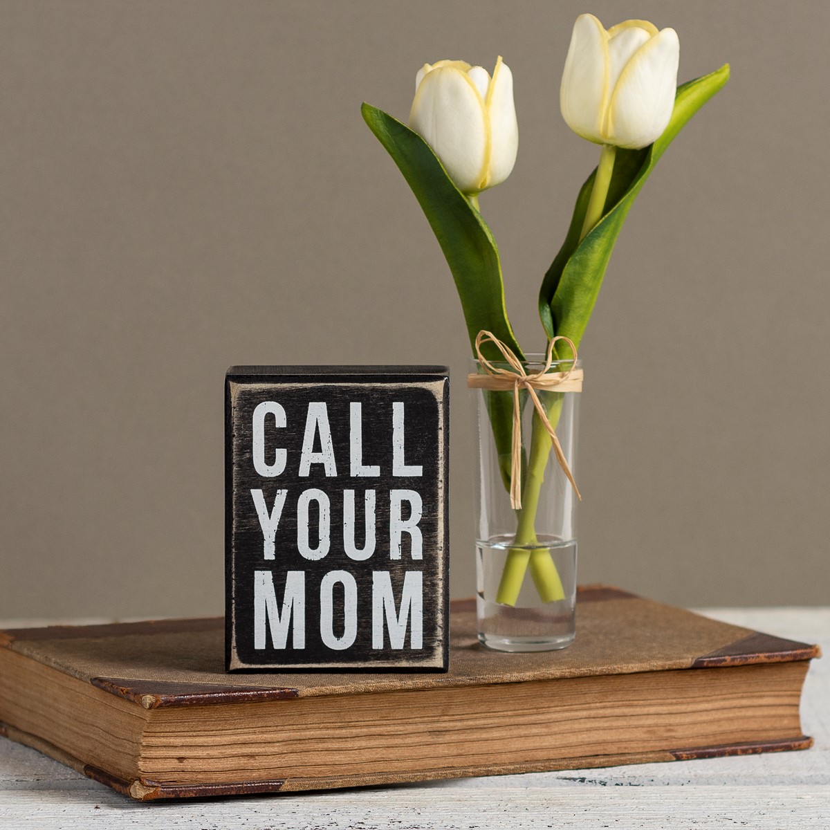 Call Your Mom Box Sign - Wood