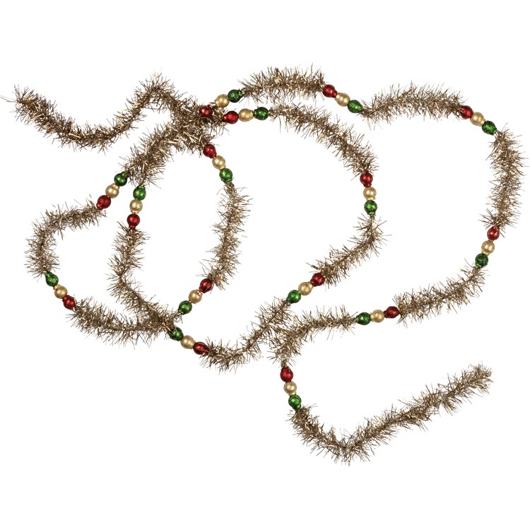 Christmas Beads Glass Garland - Glass, Tinsel