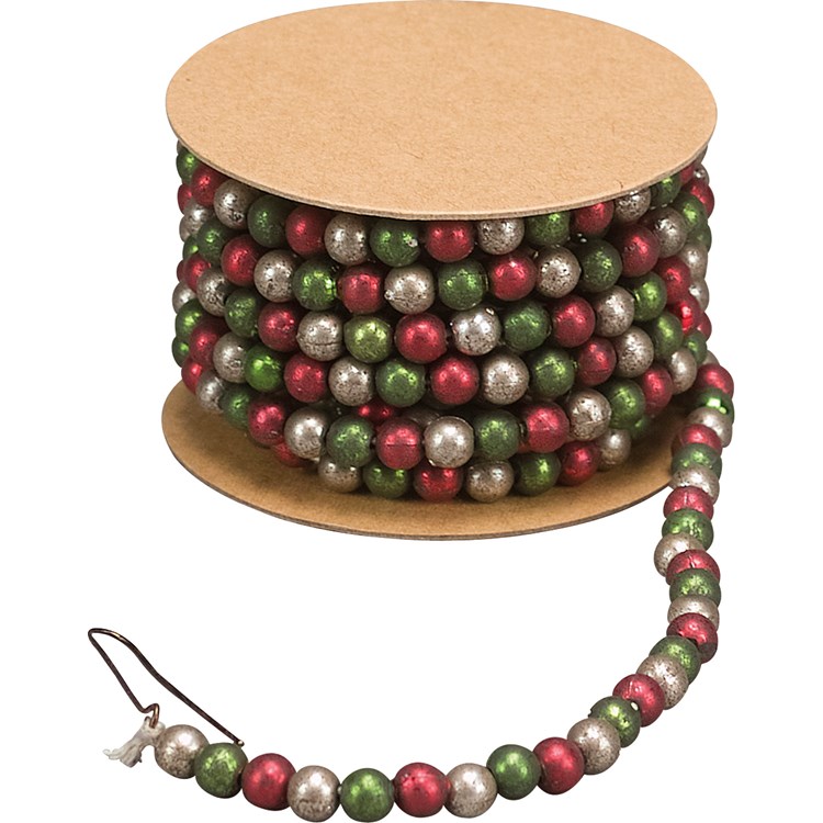 Red And Green Bead Garland - Plastic