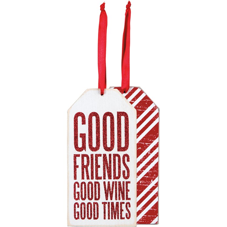 Good Times Bottle Tag - Wood, Cotton