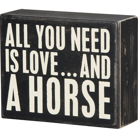 Box Sign - A Horse - 5" x 4" x 1.75" - Wood