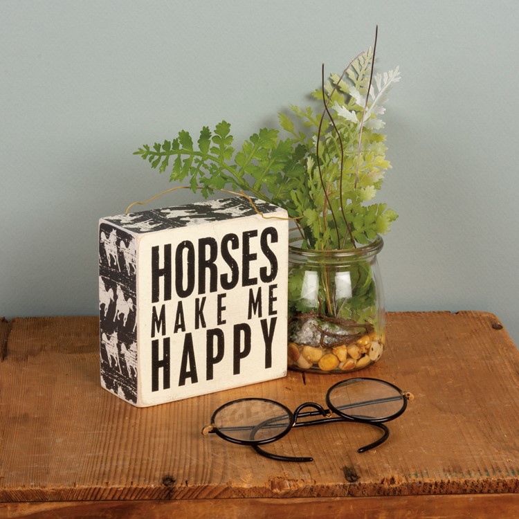 Horses Box Sign - Wood, Paper
