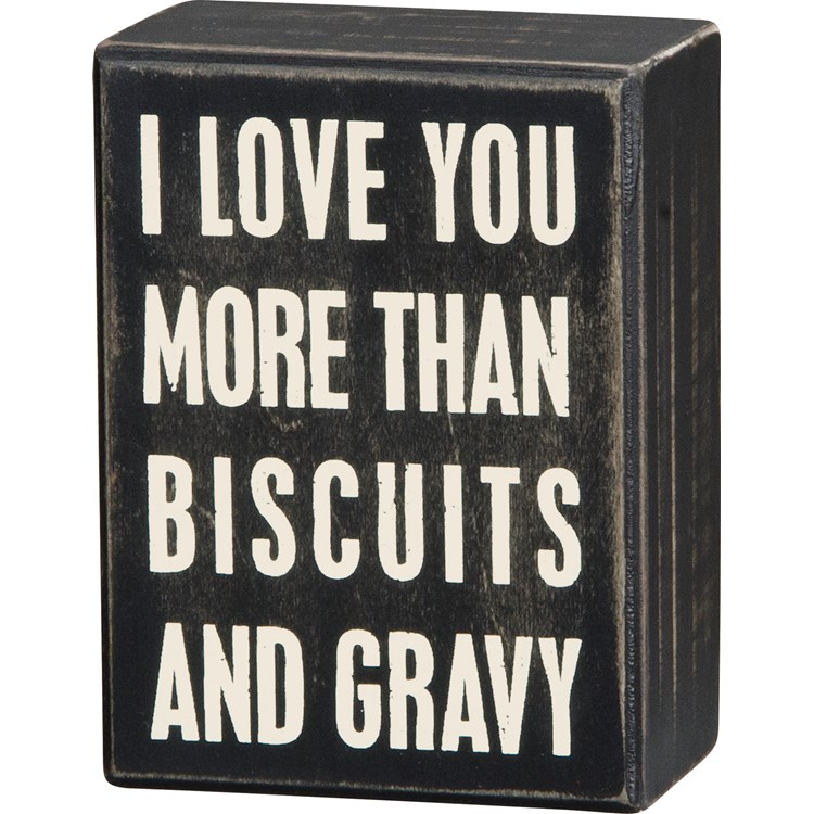 Box Sign - Biscuits - 3" x 4" x 1.75" - Wood