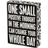 Box Sign - Positive Thought - 6" x 8" x 1.75" - Wood, Paper