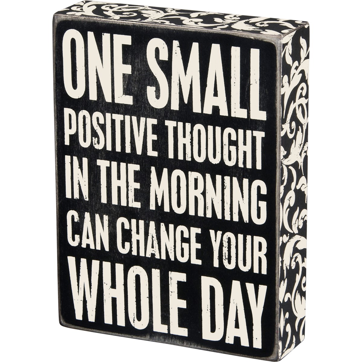 Box Sign - Positive Thought - 6" x 8" x 1.75" - Wood