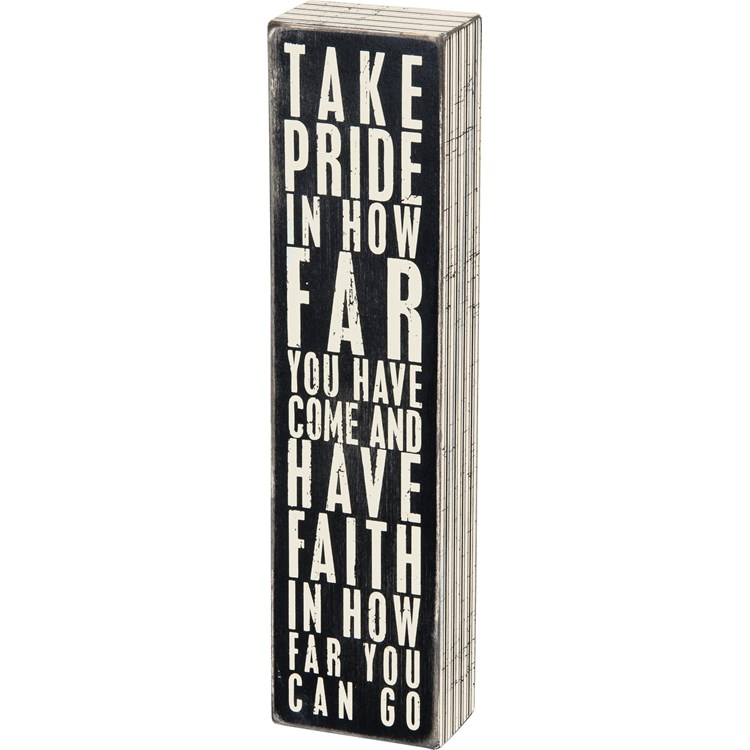 Take Pride Box Sign - Wood, Paper