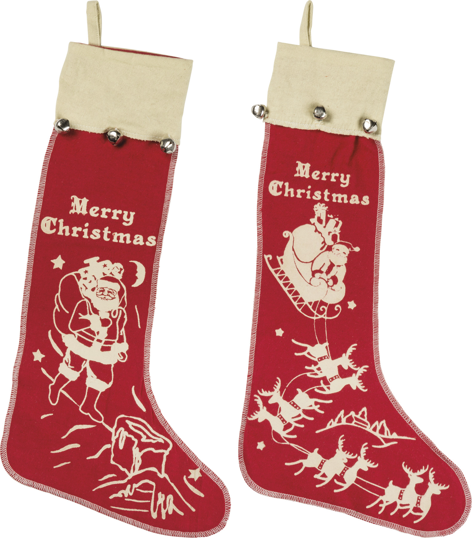 Large Bell Stocking Set | Primitives By Kathy
