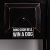 Ornament - Ring Door Bell Win A Dog - 6" x 3" x 0.25" - Wood, Wire
