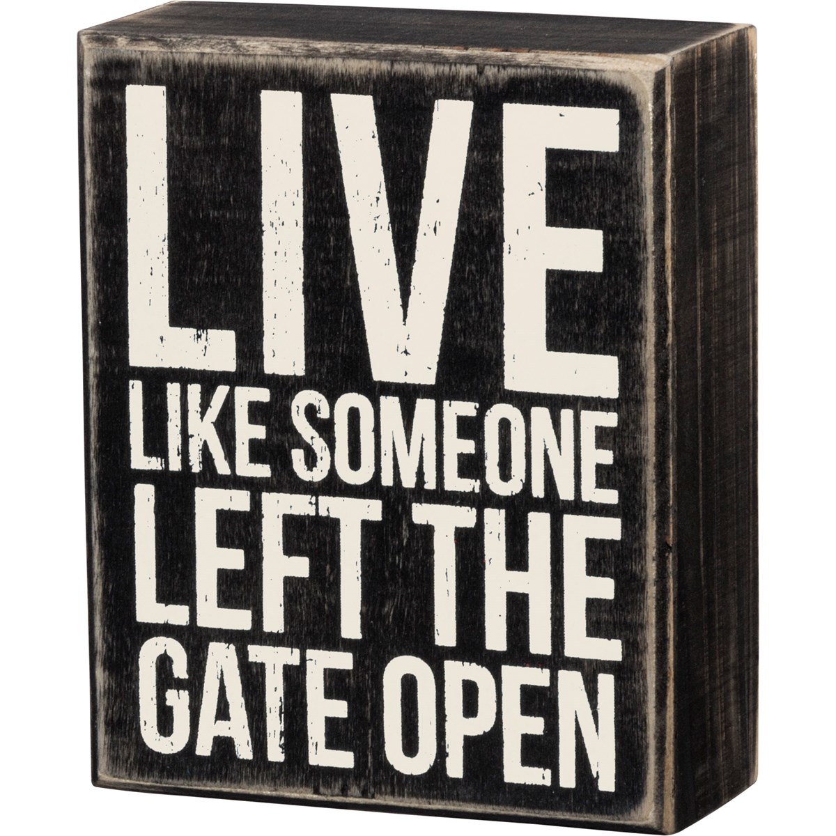 Gate Open Box Sign - Wood