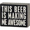Beer Awesome Box Sign - Wood