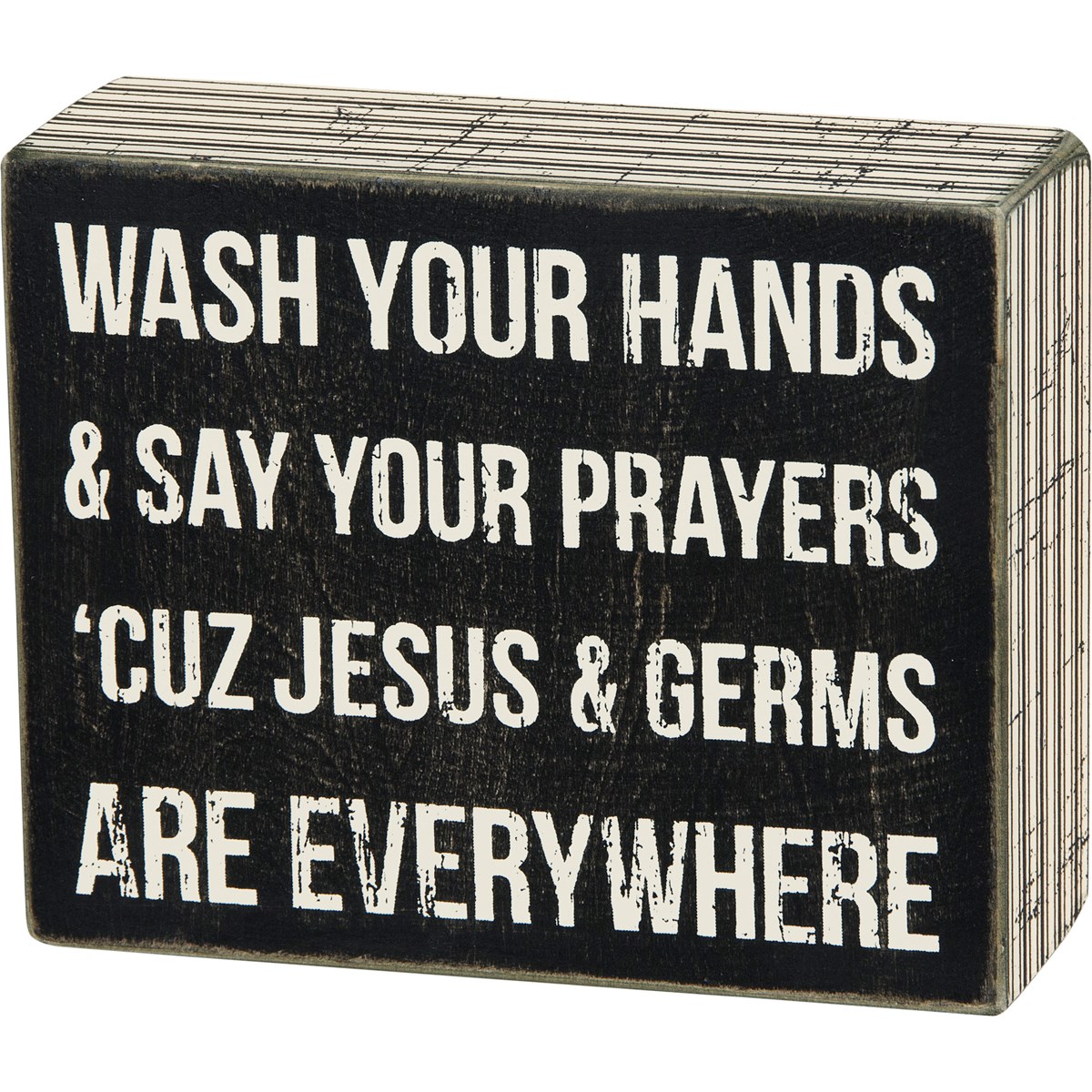Jesus & Germs Box Sign - Wood
