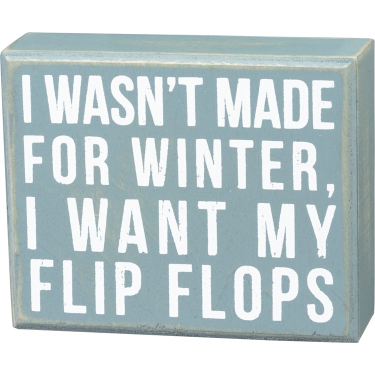 Box Sign - Made For Winter - 5" x 4" x 1.75" - Wood