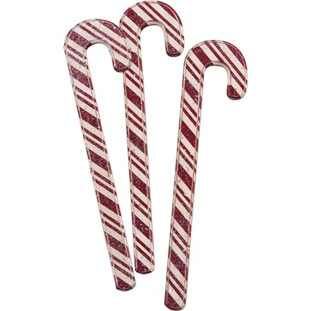 Wooden Candy Canes  - Wood, Mica