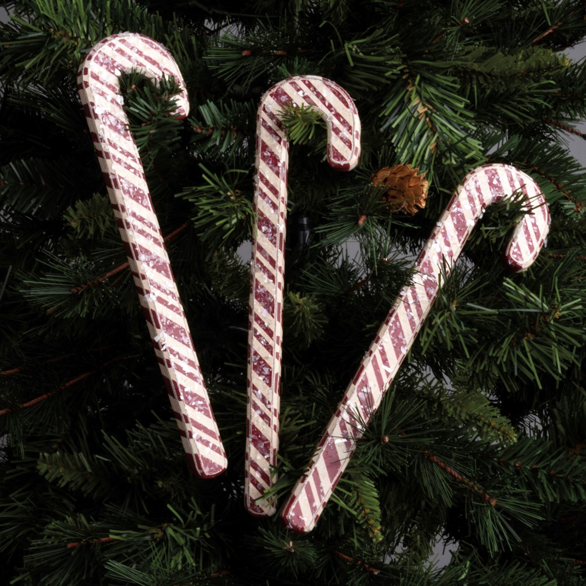 Wooden Candy Canes  - Wood, Mica