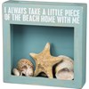 Shell Holder - Piece Of The Beach With Me - 10" x 10" x 2.50" - Wood, Glass