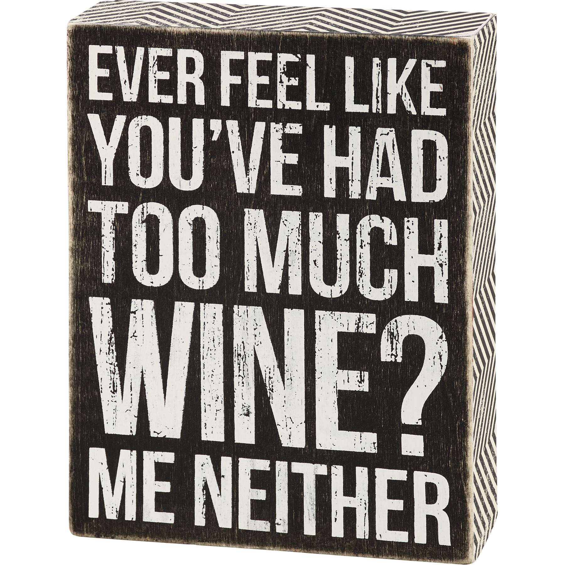 Wine Makes Me Happy 4 x 4 Primitives by Kathy Floral Trimmed Box Sign 