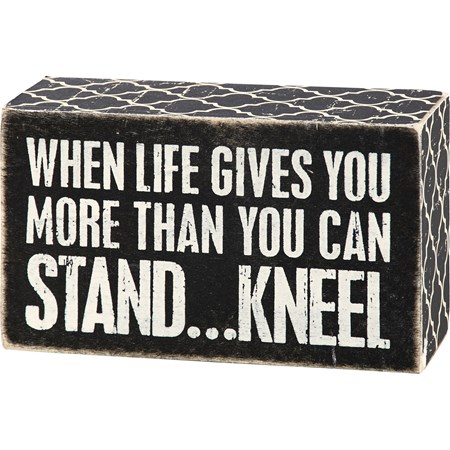 Kneel Box Sign - Wood, Paper