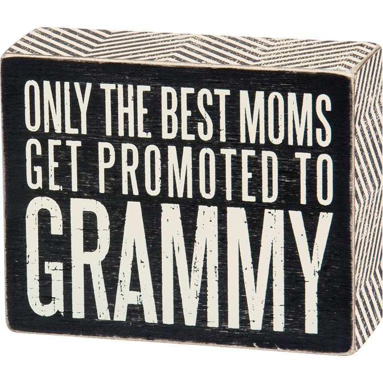 Promoted To Grammy Box Sign - Wood, Paper