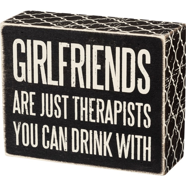 Girlfriends Box Sign - Wood