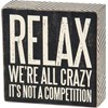 We're All Crazy Box Sign - Wood