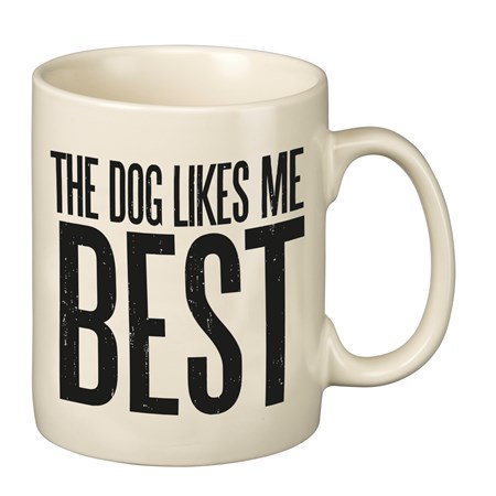 Mug - Dog Likes Me - 20 oz., 5.25" x 3.50" x 4.50" - Stoneware