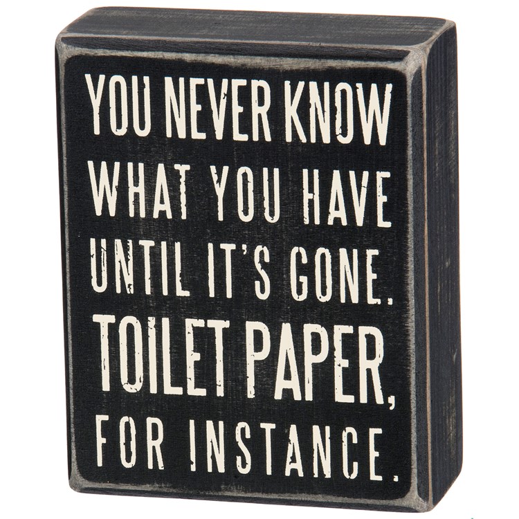 Toilet Paper Box Sign - Wood