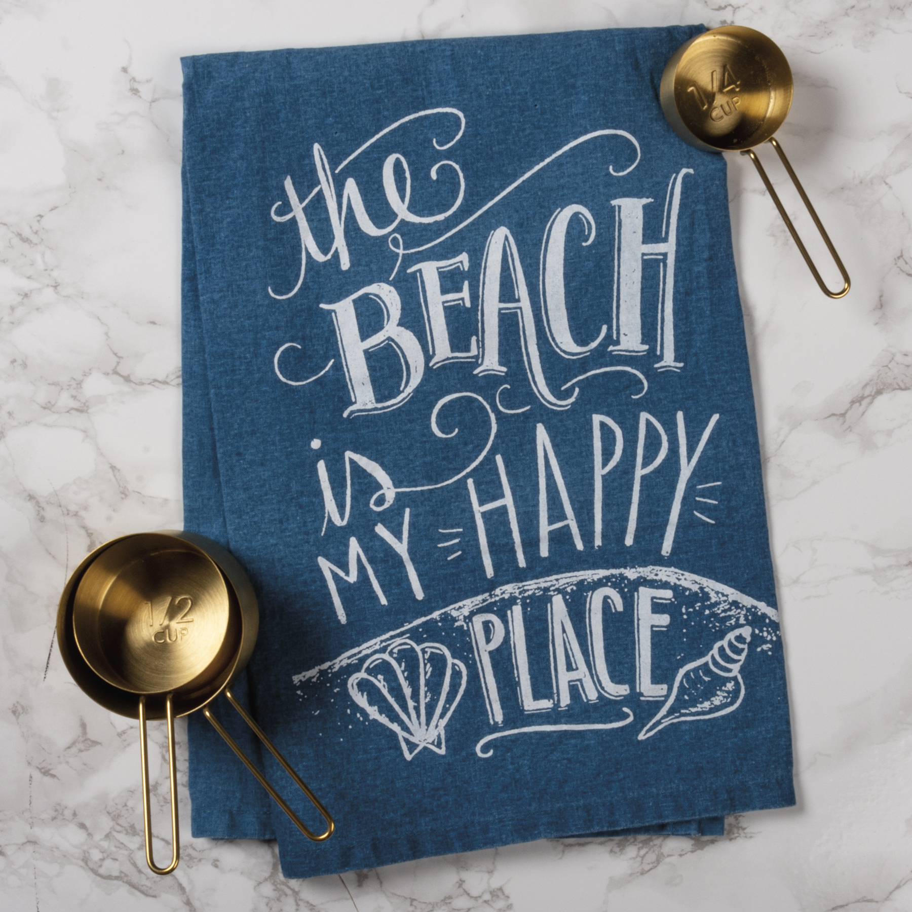 Beach Is My Happy Place Starfish Kitchen Towel