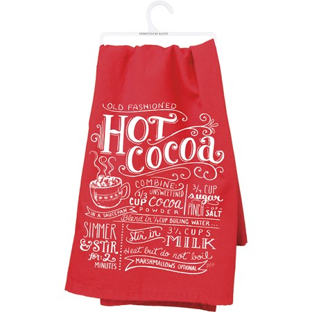 Kitchen Towel - Old Fashioned Hot Cocoa - 28" x 28" - Cotton