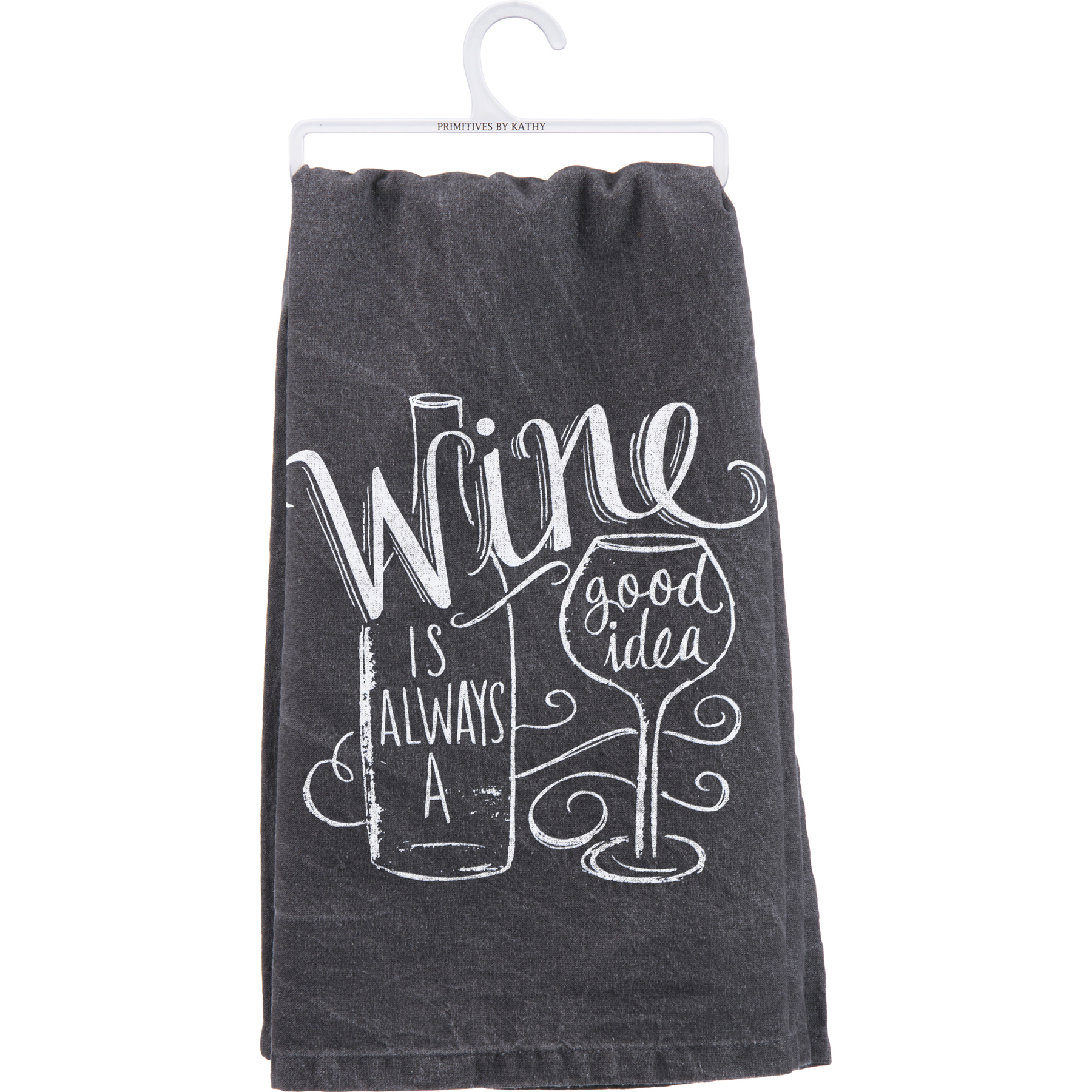 Primitives By Kathy Flour Sack Dish Towel ~ Life Needs More Wine & Less Whining 
