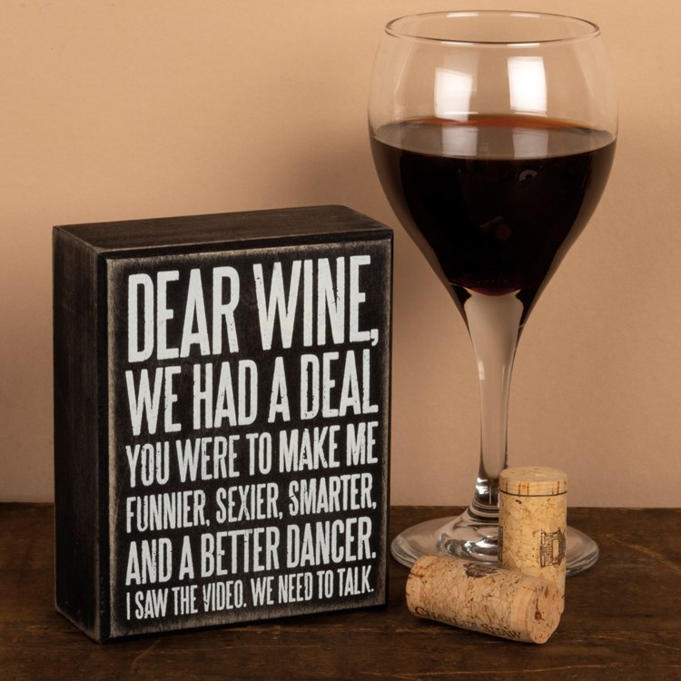 Dear Wine Box Sign - Wood
