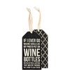 Wine Bottles Bottle Tag - Wood, Cotton