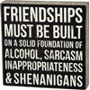 Friendships Box Sign - Wood