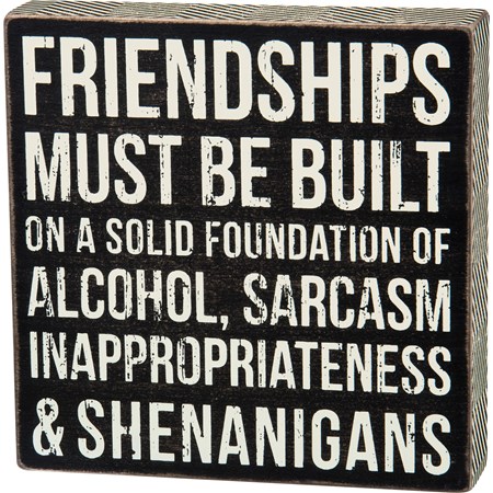 Friendships Box Sign - Wood