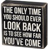 Look Back Box Sign - Wood
