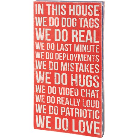 Box Sign - We Do Dog Tags - 10" x 20" x 1.75" - Wood, Paper