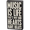 Music Is Life Box Sign - Wood