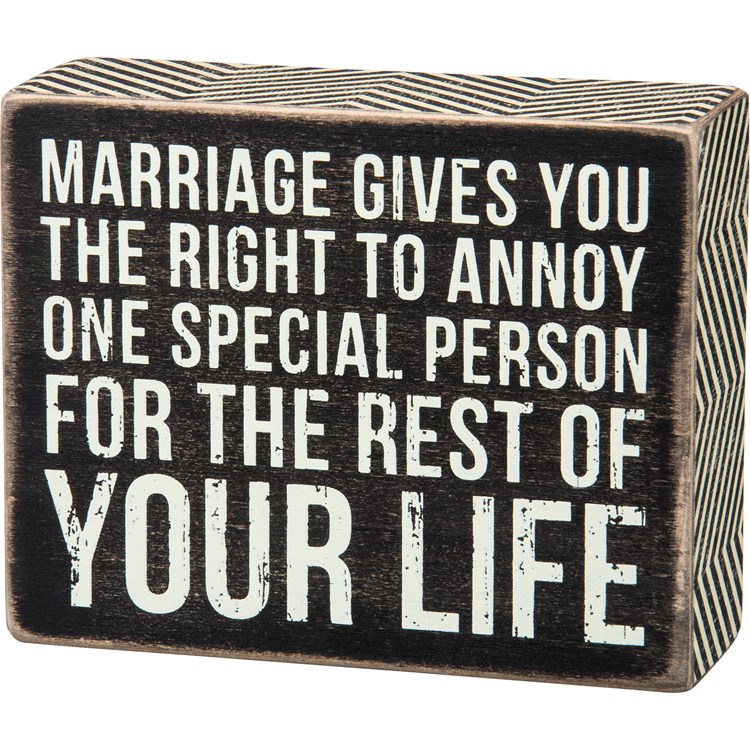Box Sign - Rest Of Your Life - 5" x 4" x 1.75" - Wood, Paper