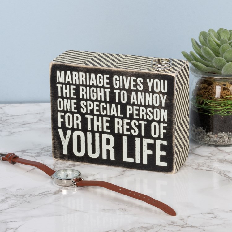 Box Sign - Rest Of Your Life - 5" x 4" x 1.75" - Wood, Paper