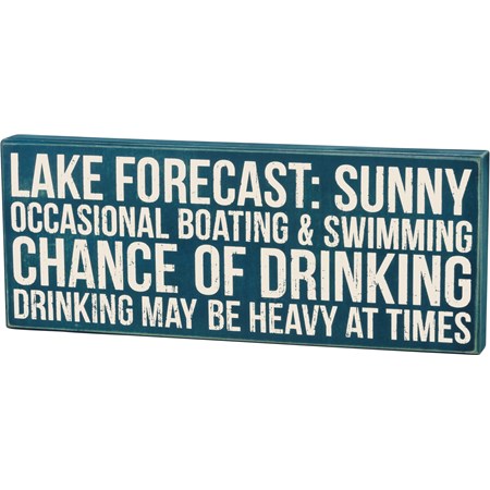 Box Sign - Lake Forecast - 20" x 8" x 1.75" - Wood