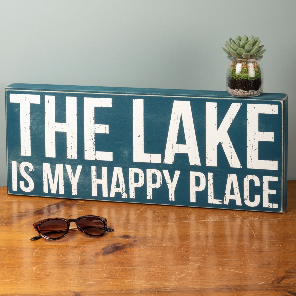 My Happy Place Box Sign - Wood