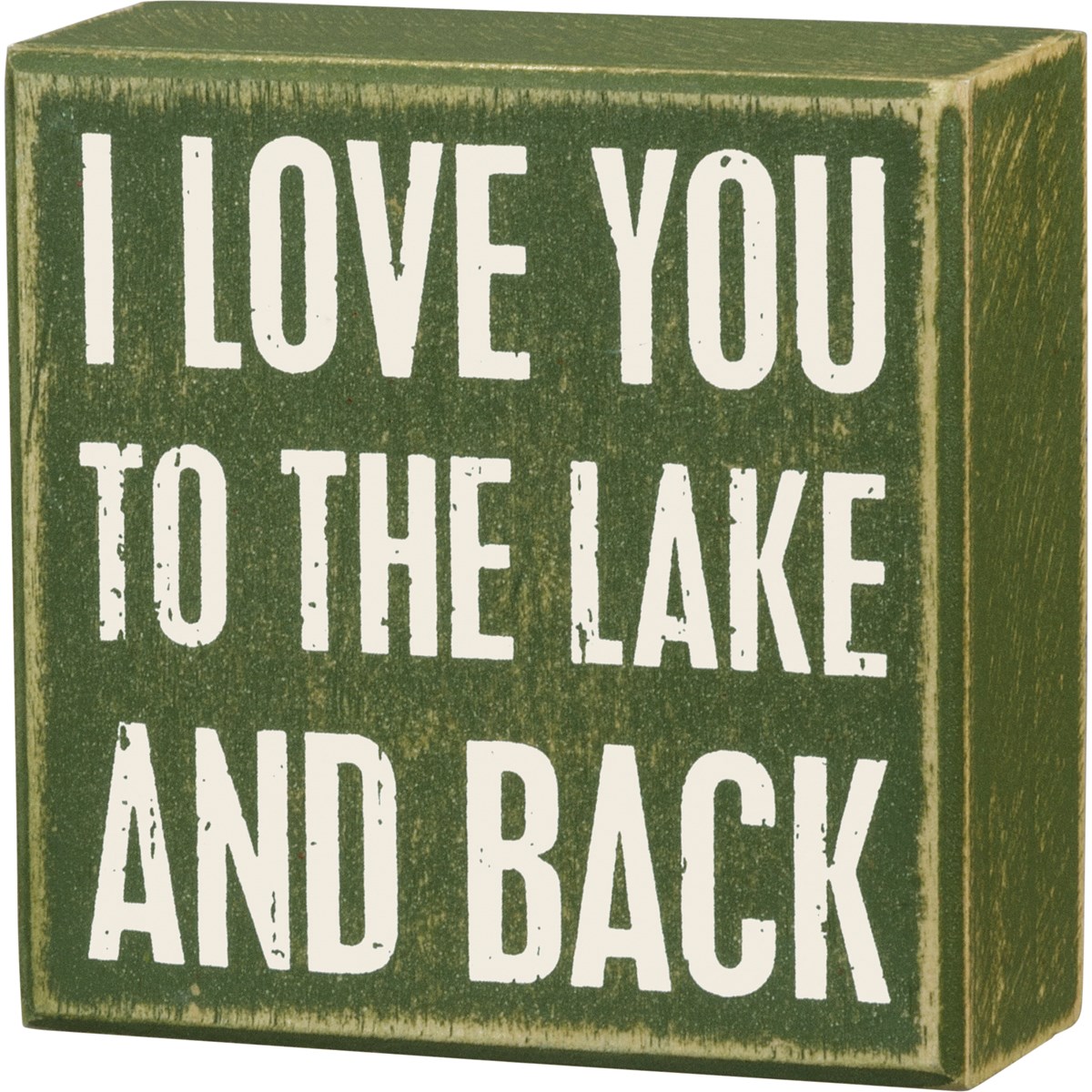 Lake And Back Box Sign - Wood